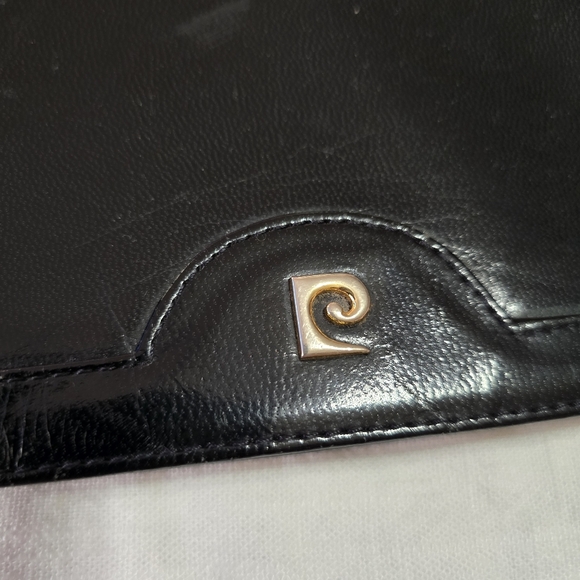 Pierre Cardin Vintage Black Patent Leather Clutch Shoulder Bag Goldtone Chain - Picture 5 of 10